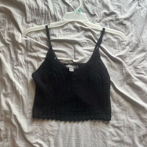Primark Black Sleeveless Fitted Crop Camisole